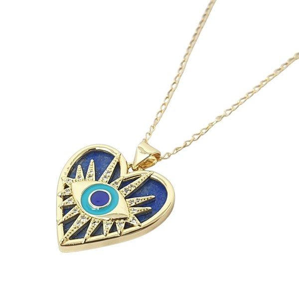 Protection Lapis Lazuli Blue Evil Eye Necklace