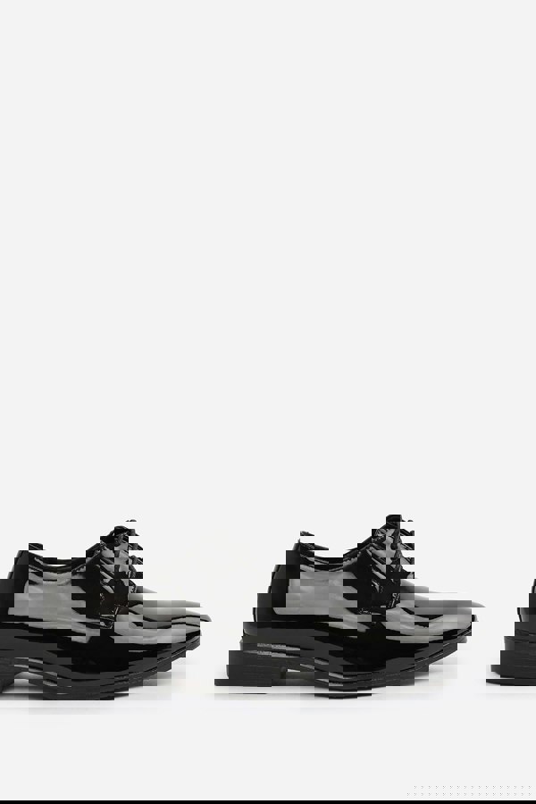 Where's That From David Lace Up Derby Formal Dress Work Shoes in Black Patent