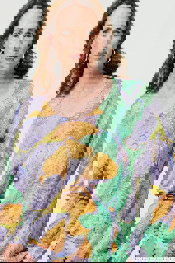 Purple | Butterfly Print Long Sleeve Relaxed Top
