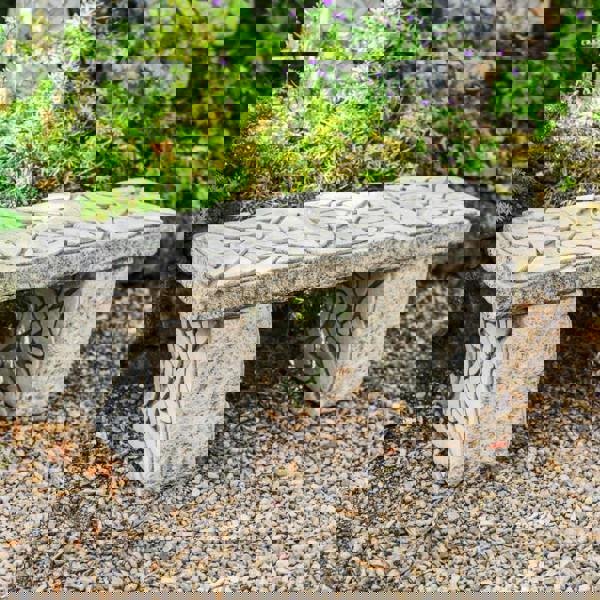 Celtic Style Stone Cast Garden Seat / Bench