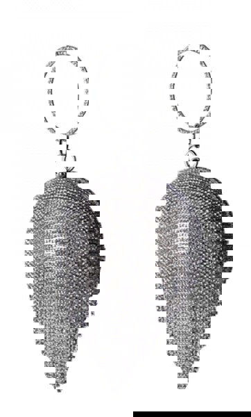 Kitise Womens Sparkling Rhinestones Fringed Ball Shape Evening Clutch Bag