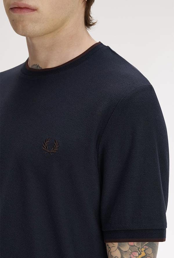 Fred Perry Trim Detail Crepe Pique T-Shirt
