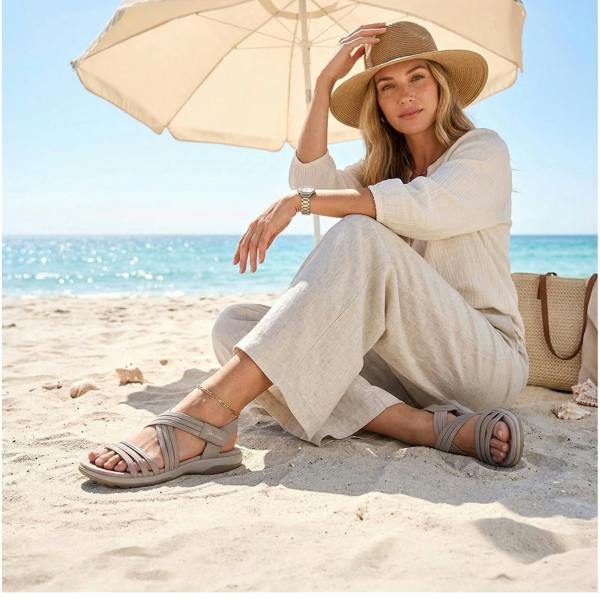 Skechers REGGAE SLIM - SUNNYSIDE 2.0 Cross Strap Sandals   in  Taupe