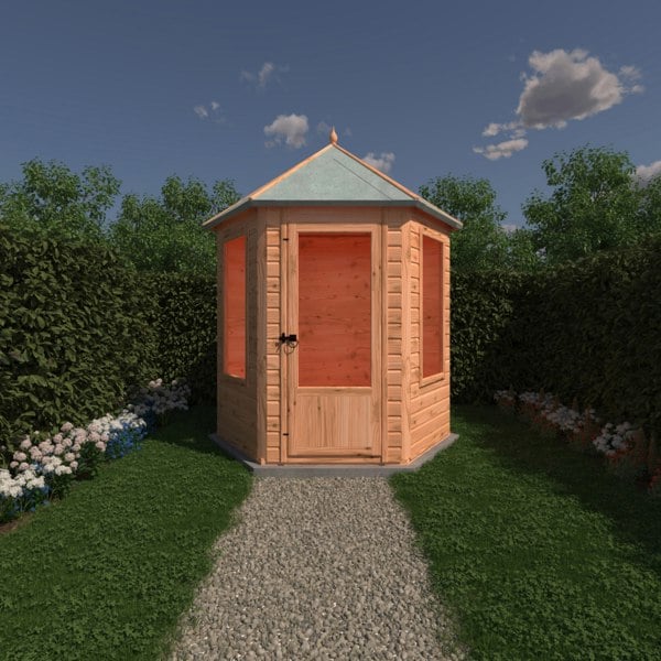 Shire Keswick Gazebo Hexagonal Summerhouse 6x6 12mm Cladding