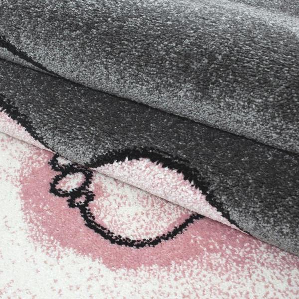 Viva Rugs Childrens Animal Rug Grey Pink Elephant Nursery Carpet Kids Play Baby Room Mats