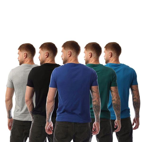 Nicce Mens Mexbo Plain Crew Neck Slim T-Shirt (Pack of 5) - Multicoloured - 
