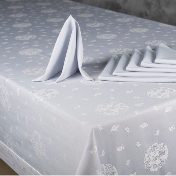 Cotton and Olive Pixie Tablecloth and Napkin Set - Blue Grey