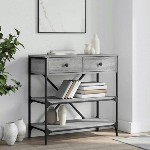 Berkfield Console Table Grey Sonoma 75x34.5x75 cm Engineered Wood