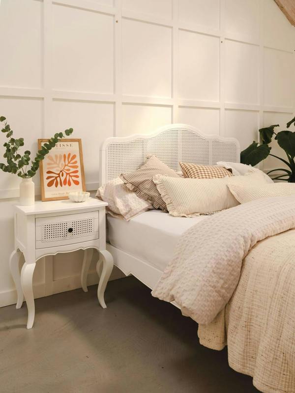 Statement Furniture Louis Bedside Table with Rattan Cane Drawer