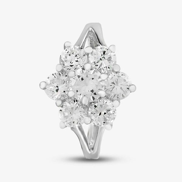 T. H. Baker Sterling Silver & Cubic Zirconia Flower Cluster Ring DPR7084SIL
