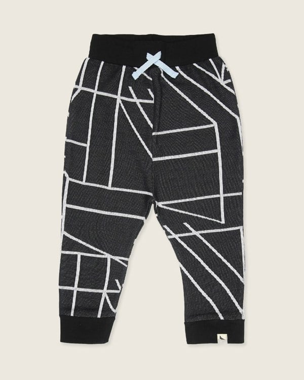 Black Geometric Harem Style Joggers - image 2