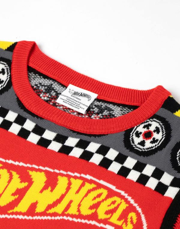 Hot Wheels Boys Multicoloured Tyre & Spanner Fairisle Christmas Jumper