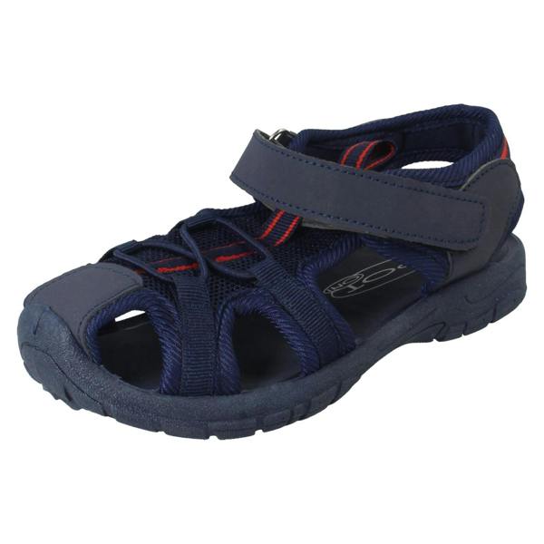 Spot On Boys Spot On Elastic Lace Hook and Loop Strap Casual Sandals N0074