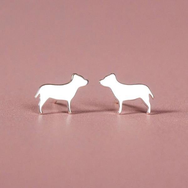 Mylee London Staffordshire Bull Terrier Silver Stud Earrings