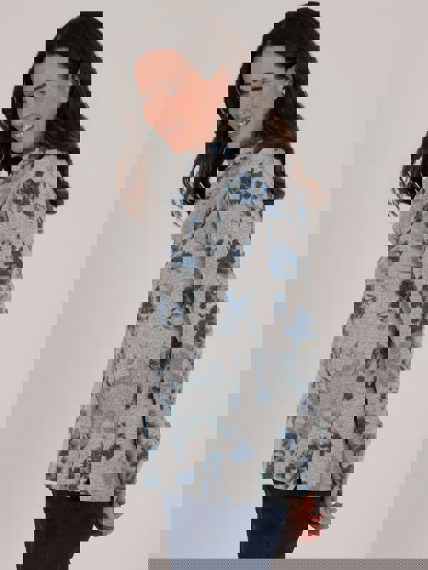 TIGI-Wear Fade Floral Cowl Neck Top