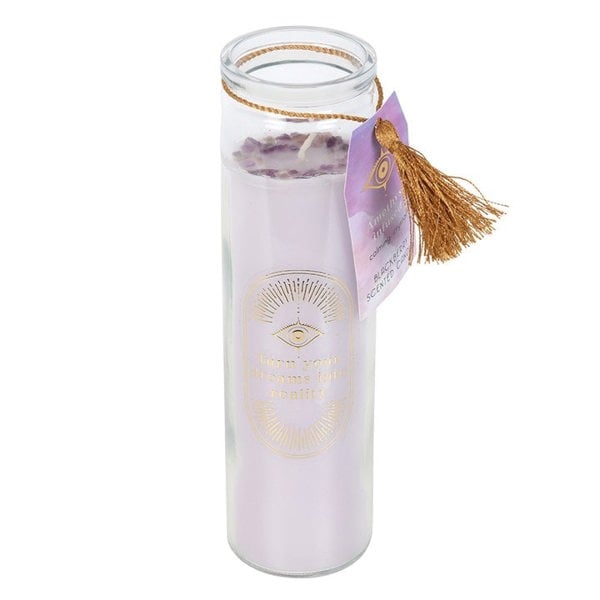 Serano Blackberry Tube Candle with Amethyst Crystals
