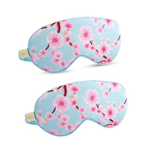 Satin Sleep Mask Twin Pack Sets - Various Designs - Cherry Blossom