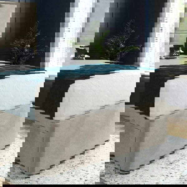 Casa Magna Caprio Upholserted Floorstanding Headboard With Divan Bed Frame - Cream