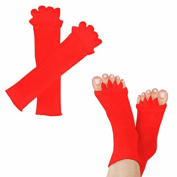 Aquarius Foot Alignment Socks Red Relieve Pain Therapy Comfort Support Pair Unisex