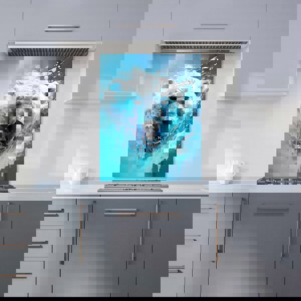 Warren Reed - Designer Polar Bear Face Splashart Kitchen Splashback