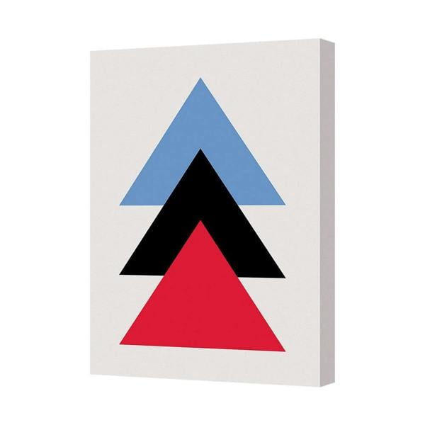 Benjamin Tate Design Geometric Triangle Wall Art Canvas Print Blue Black Red Triangles