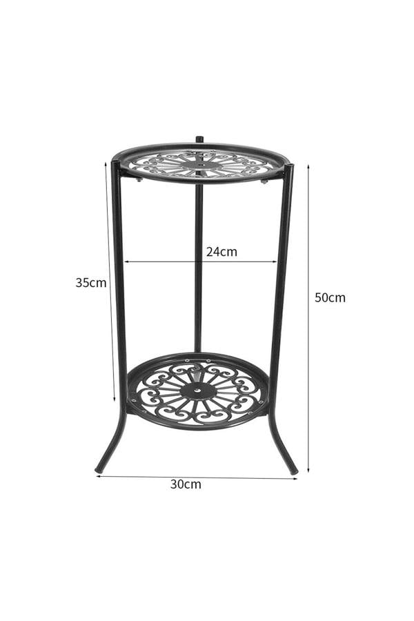 Living and Home Vintage 2 Tier Metal Plant Display Stand Flower Holder Rack