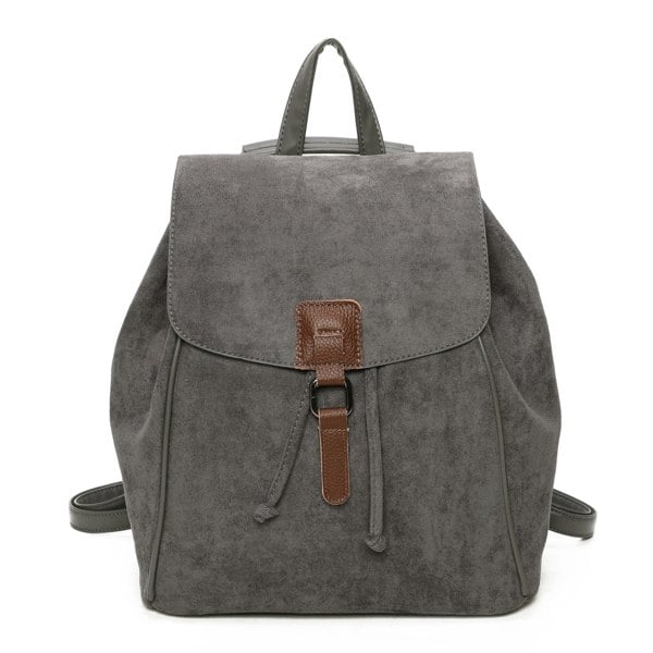 Kitise Trendy Faux Suede Drawsting Spacious Travel Backpack