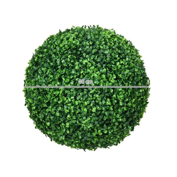 Green artificial boxwood topiary ball with dense leaves, 40 cm size