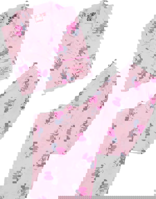 Disney Girls Pink Minnie Mouse Short Sleeve Long Leg Pyjama Set