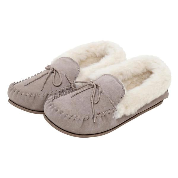 Nordvek Womens Sheepskin Suede Moccasin Slippers
