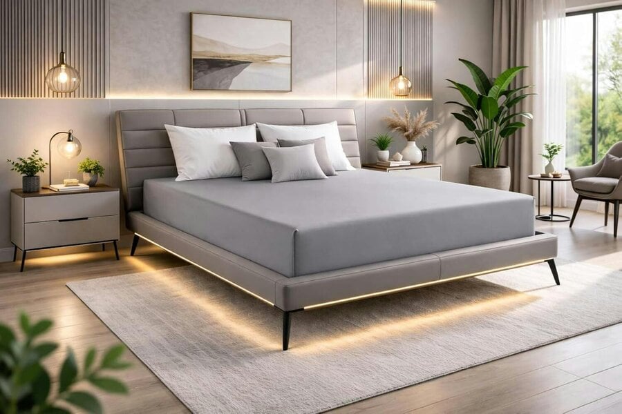Night Zone Microfibre Fitted Sheet 25cm Deep – Soft Easy Care Bed Sheet - Silver