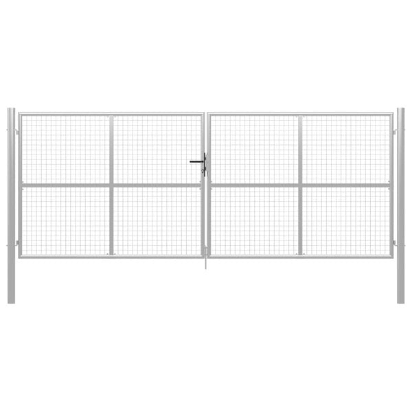 Berkfield Garden Gate Galvanised Steel 415x200 cm Silver
