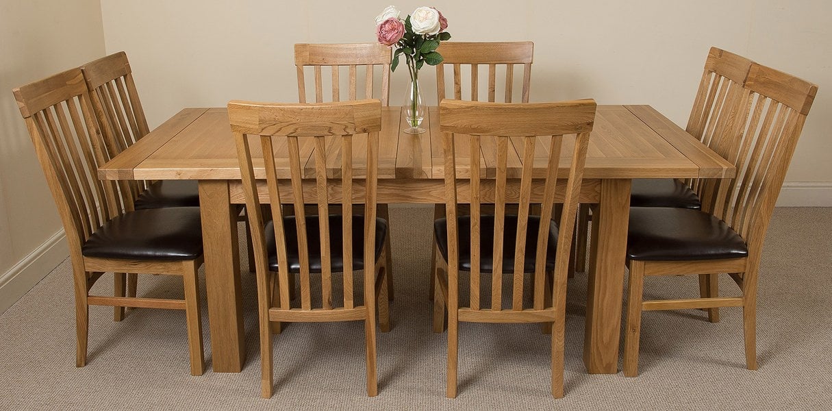 That's Furniture Seattle Oak Extending Dining Table with Harvard Oak Chairs