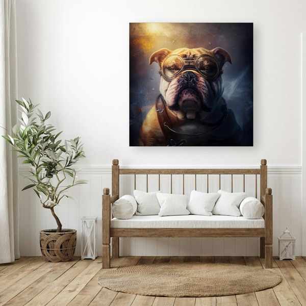 Warren Reed Bulldog Splash Art Golden Canvas