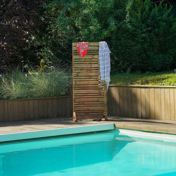 Cerland Lign Z Wooden Privacy Screen 1.8m Modern Slatted Outdoor Timber Panel