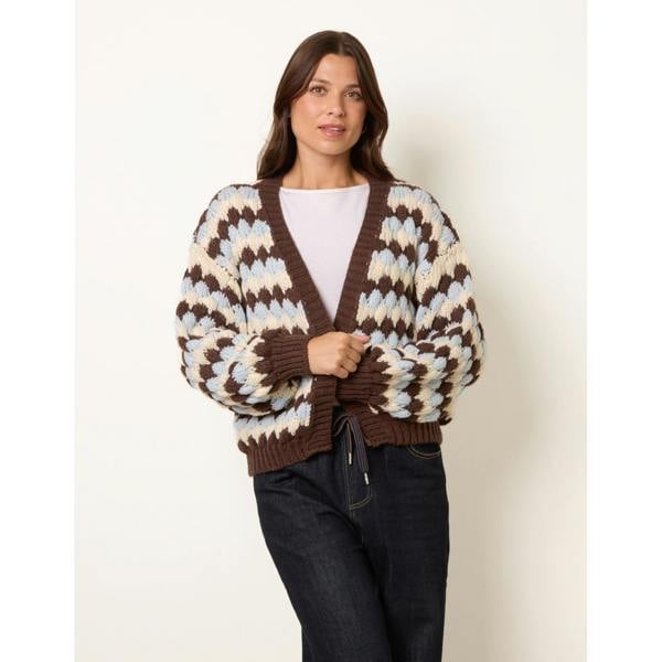 Blue Vanilla Multicoloured Striped Cardigan