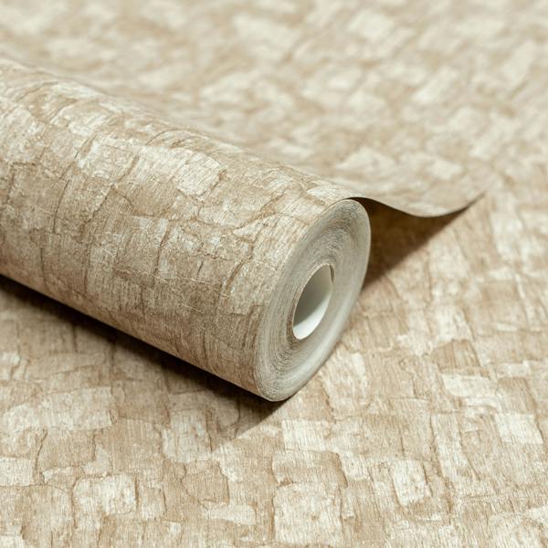 Grandeco Boutique Azobe Cork Effect Luxury Weight Embossed Wallpaper, Neutral