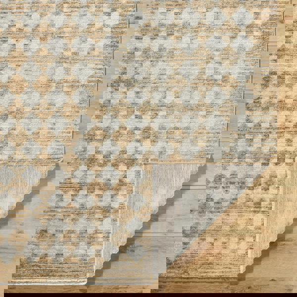 Livabliss Galey Alix Myrtle Avenue-Geometric Brown Cream Taupe Diamond Pattern Fringe Rug