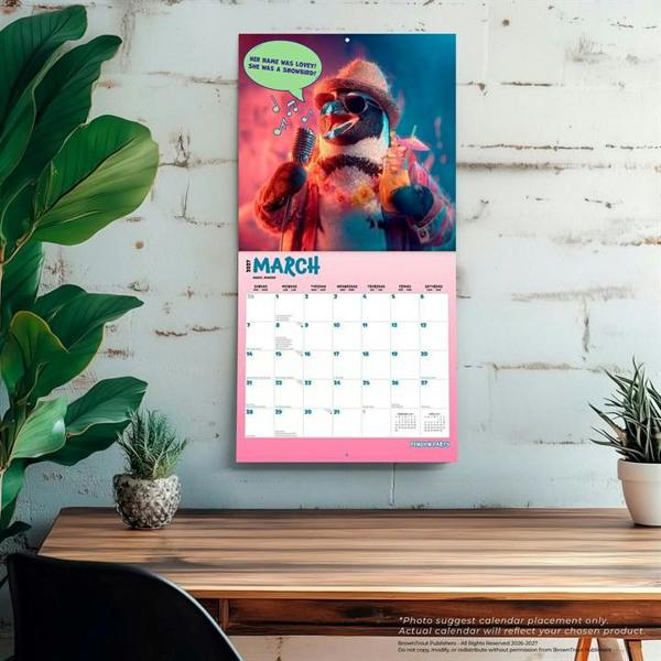 Penguin Party Calendar 2027, Wall Calendars, Month To View, Animals, Gift