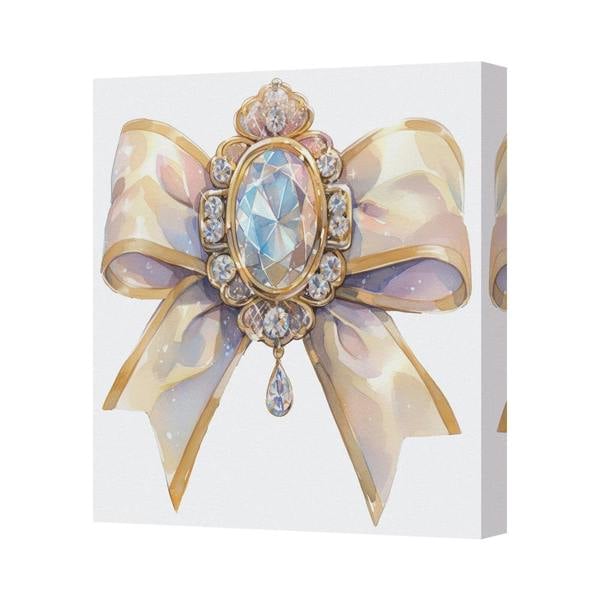 Benjamin Tate Design Luxurious Jewelled Bow Canvas Art Print Handmade In The United Kingdom