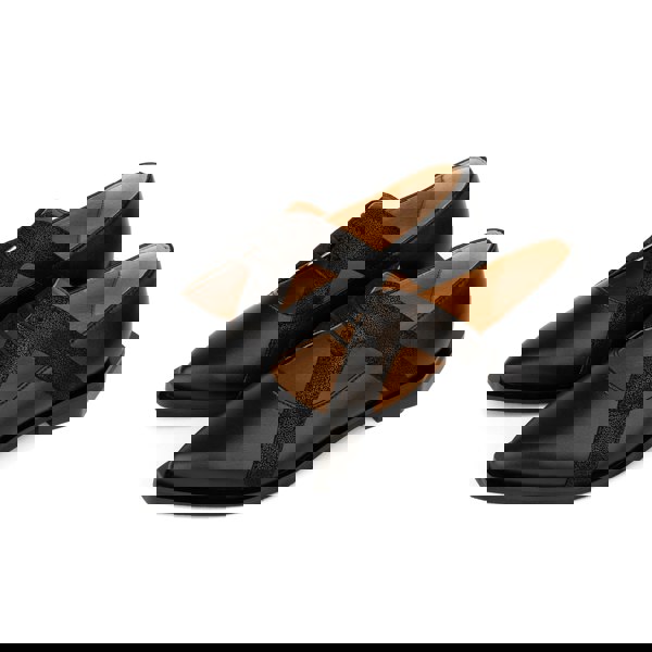 Embassy London Harlowe - Black - Women's cutout leather lace up shoe