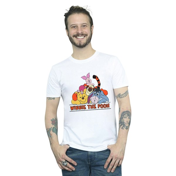 Disney Mens Winnie The Pooh Group T-Shirt - White