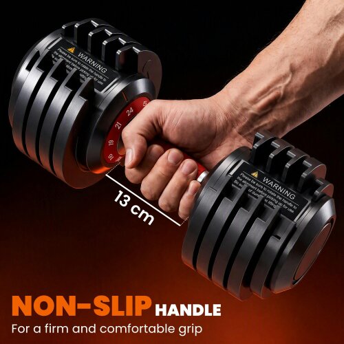 SPORTNOW 24kg Adjustable Dumbbell Set of 2, 10-in-1 Dumbbell Weights