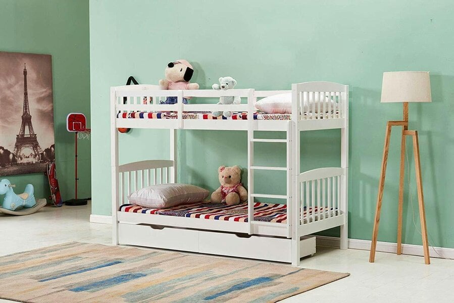Kosy Koala Bunkbed Kids white 3ft single wooden bunk bed childrens bedroom furniture