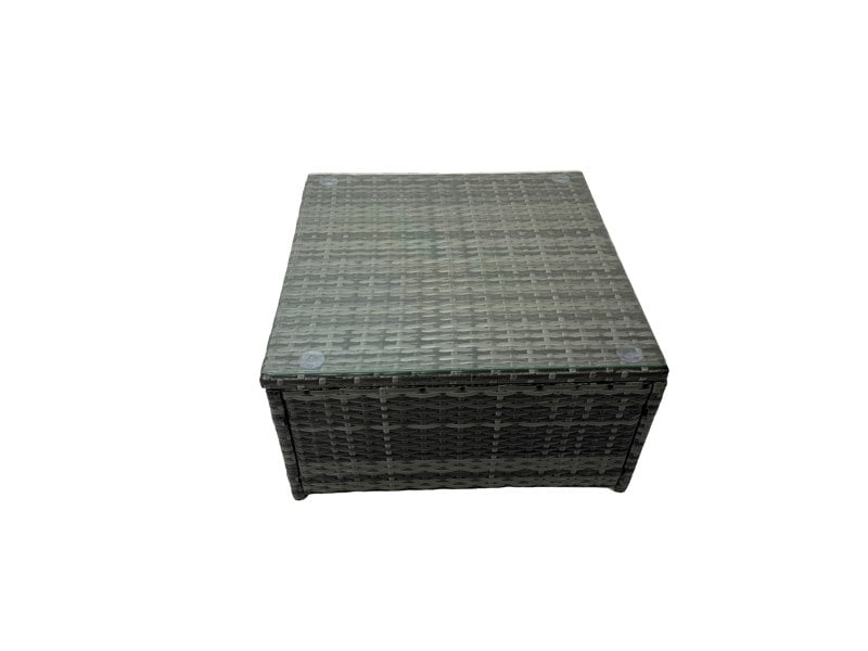 Fimous Rattan Garden Outdoor Furniture Set 9 Seater Garden Sofa Coffee Table Sets with Chair 2 Big Footstools Dark Grey Mixed