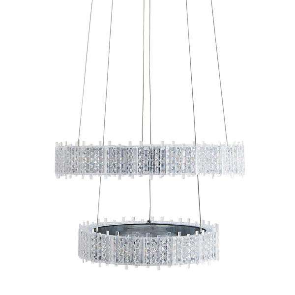 Pagazzi Lighting Ana LED Chrome Tiered Pendant Ceiling Light