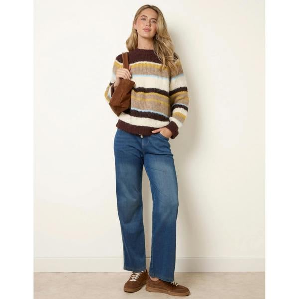 Blue Vanilla Striped Round Neck Knit Jumper