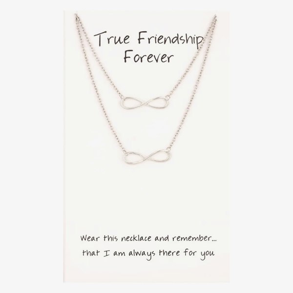 T. H. Baker Sentiments True Friendship Forever Matching Infinity Necklaces 29929