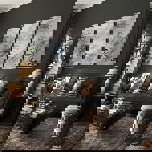 Wall Art Living Room Large | Set of 3 Chinoiserie Wall art Prints