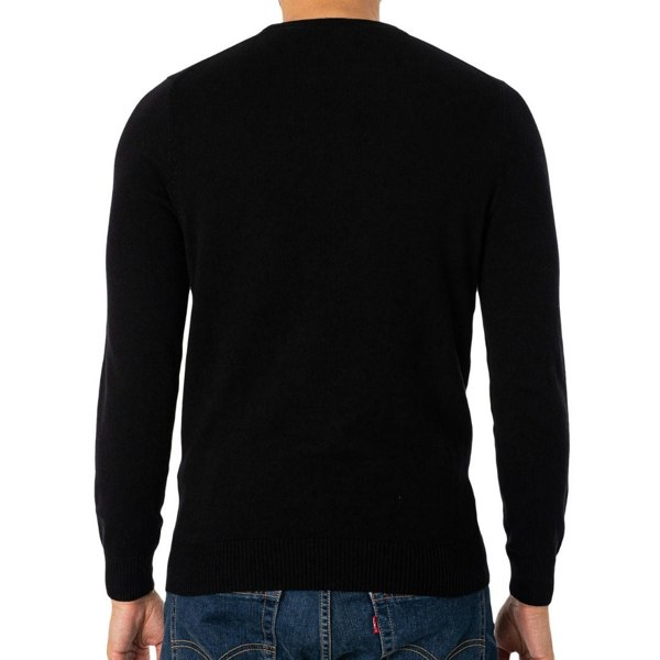 Lyle & Scott Cotton Merino Crew Neck Jumper Black Sweater XS